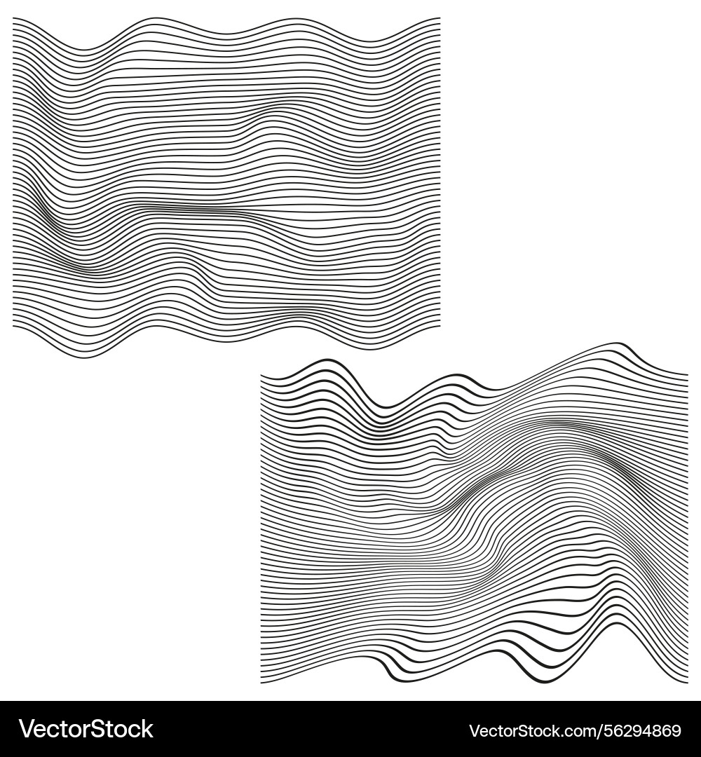 Wavy line pattern curved stripe structure Vector Image