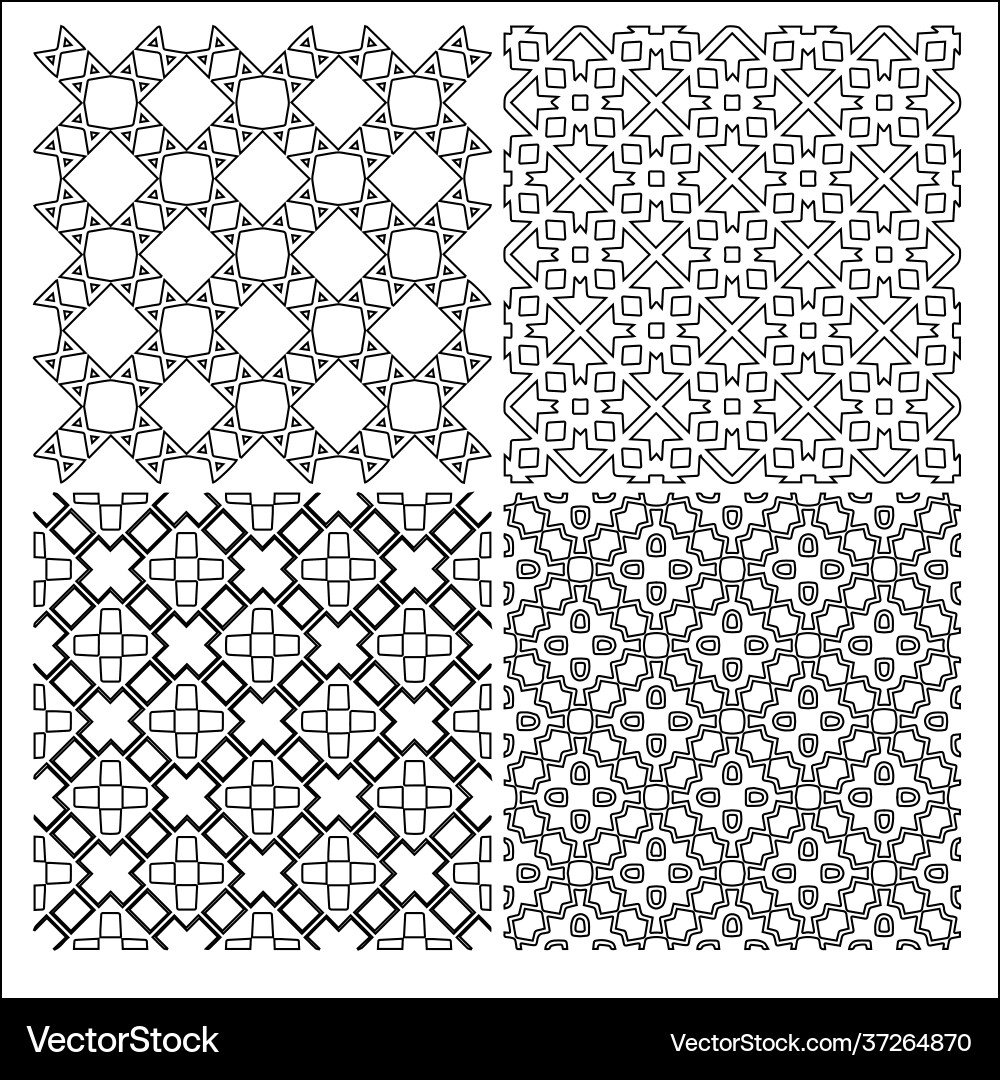 4 universal different geometric seamless patterns 4 universal different geometric seamless patterns Vector Image