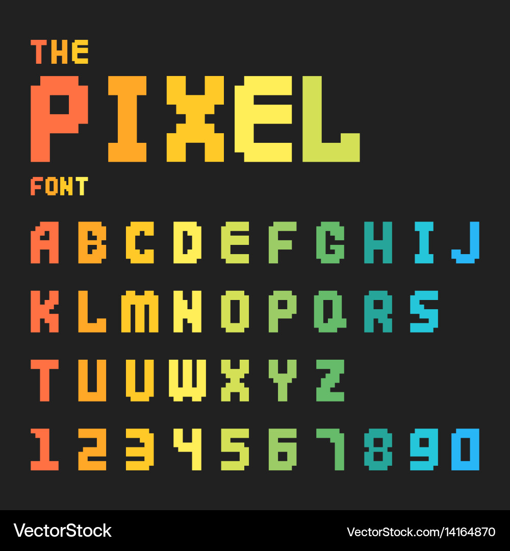 8-Bit Pixel Font Retro Game vector image