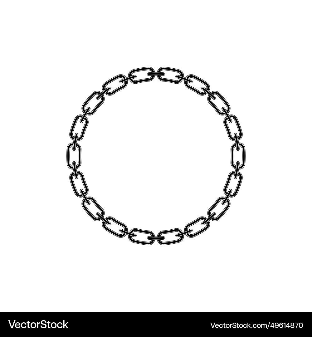 Chain frame round shape metal links repeat Chain frame round shape metal links repeat Vector Image