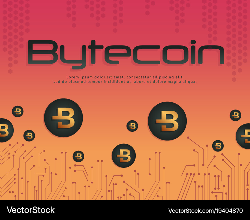 Collection background bytecoin blockchain style vector image