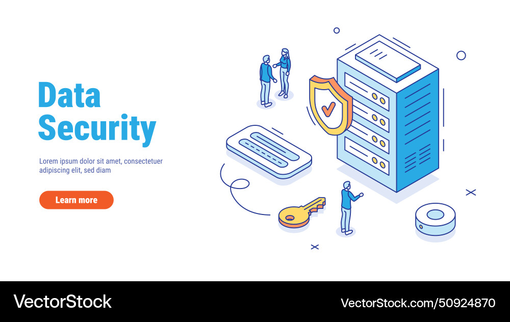Cyber security and data storage concept Cyber security and data storage concept vector image