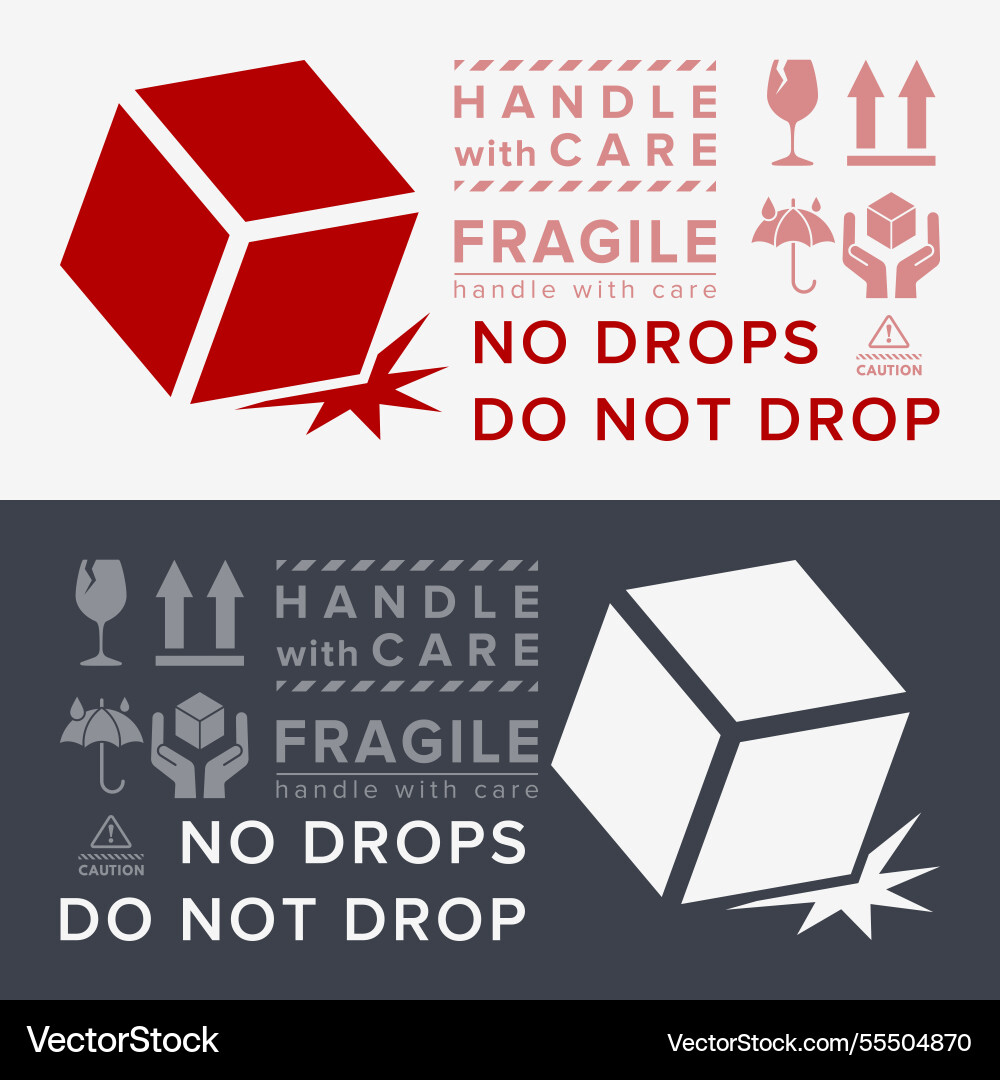 Do not drop fragile items packaging symbol sign Do not drop fragile items packaging symbol sign vector image