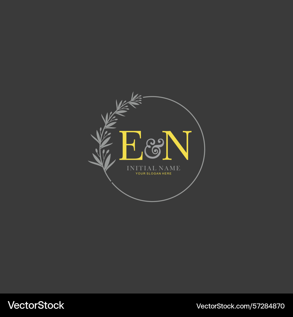 En initial logo templates with botanical elements En initial logo templates with botanical elements Vector Image