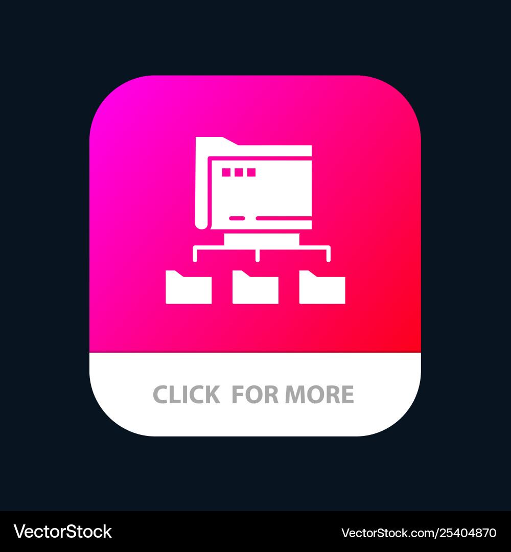 Folder folders network computing mobile app icon Vector Image