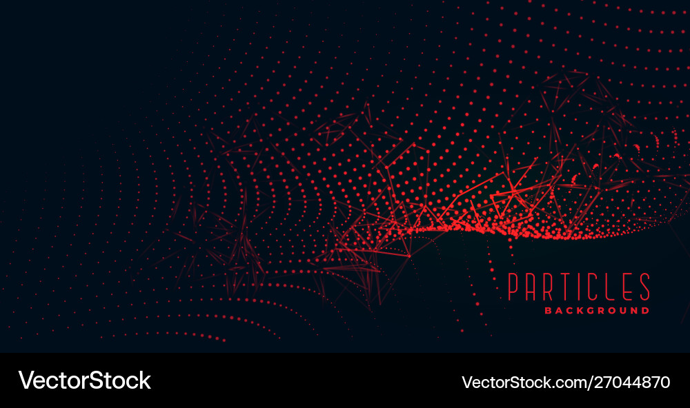Glowing Red Particle Technology Background Vector Image