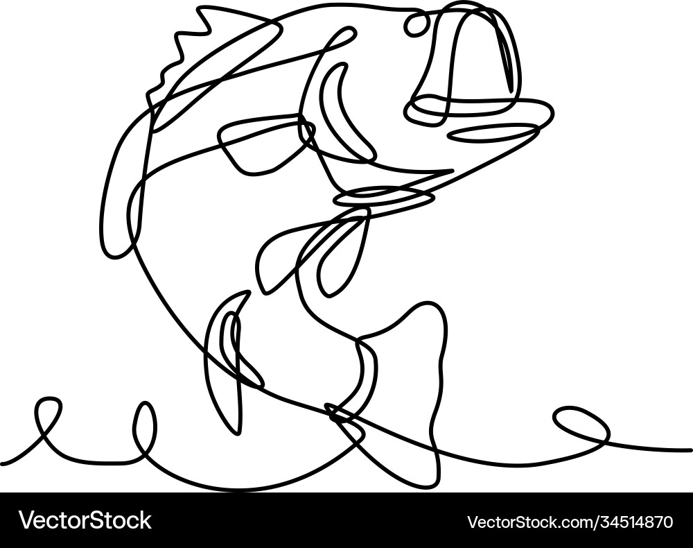 Jumping Largemouth Bass Vector Image