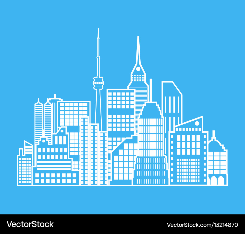 Modern city view cityscape Vector Image