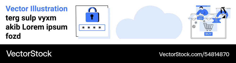 Online security and cloud computing in e-commerce vector image