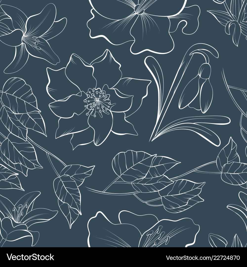 Seamless pattern with hand drawn elements vector image