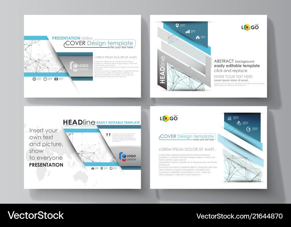 Set of business templates for presentation slides Vector Image