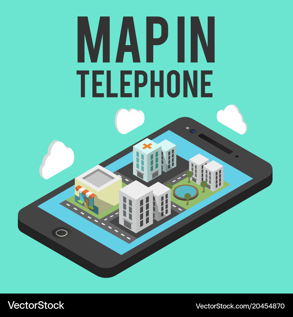 Smartphone Map Navigation Vector Image