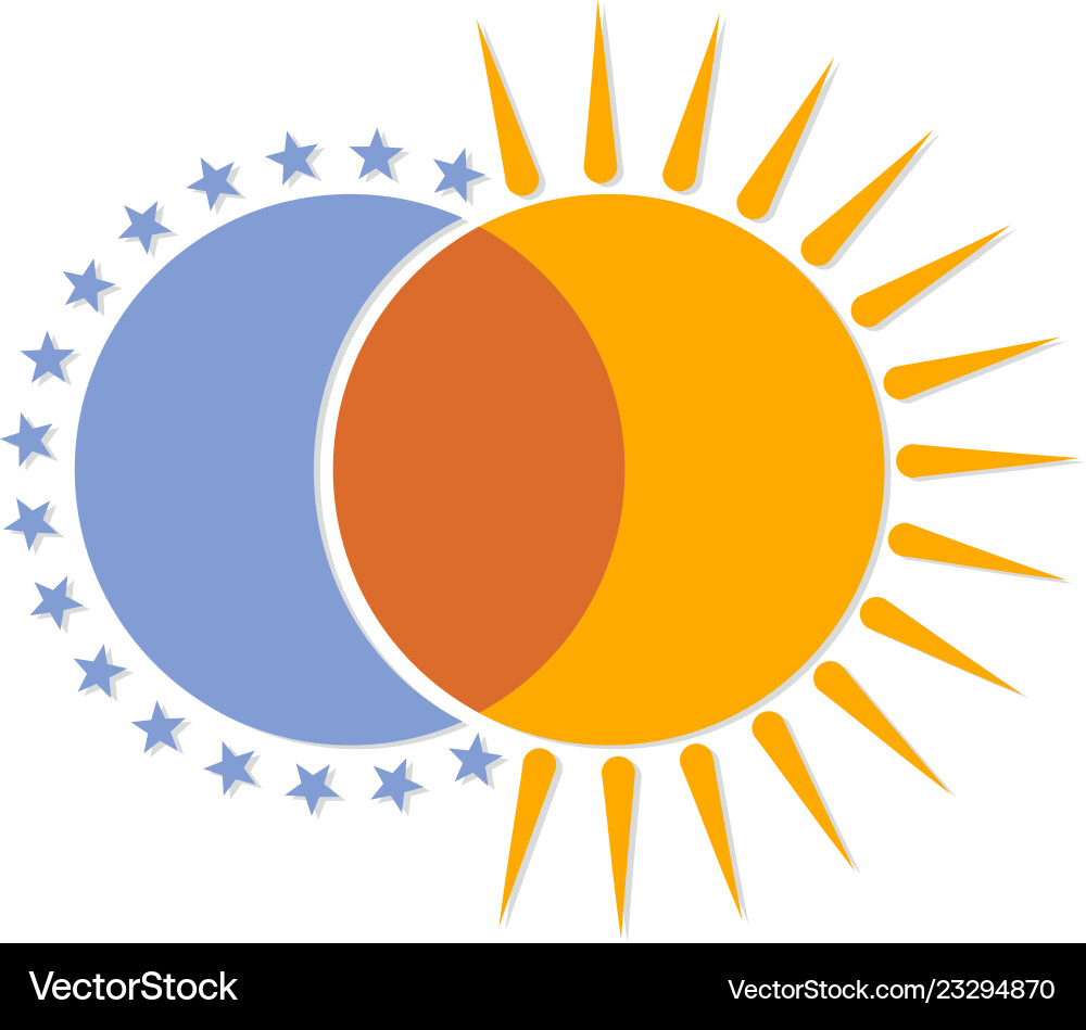 Sun and Moon Logo Royalty Free Vector Image - VectorStock