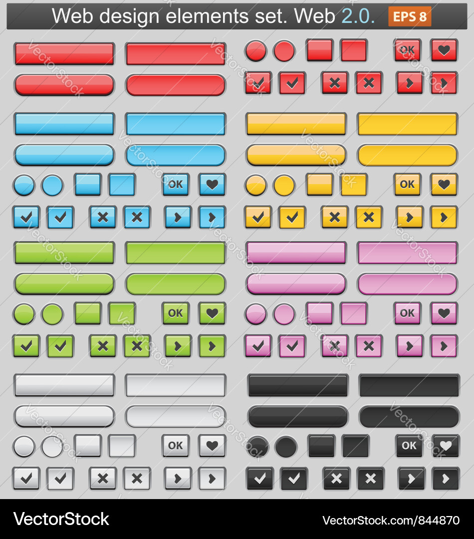 Web design elements set Vector Image