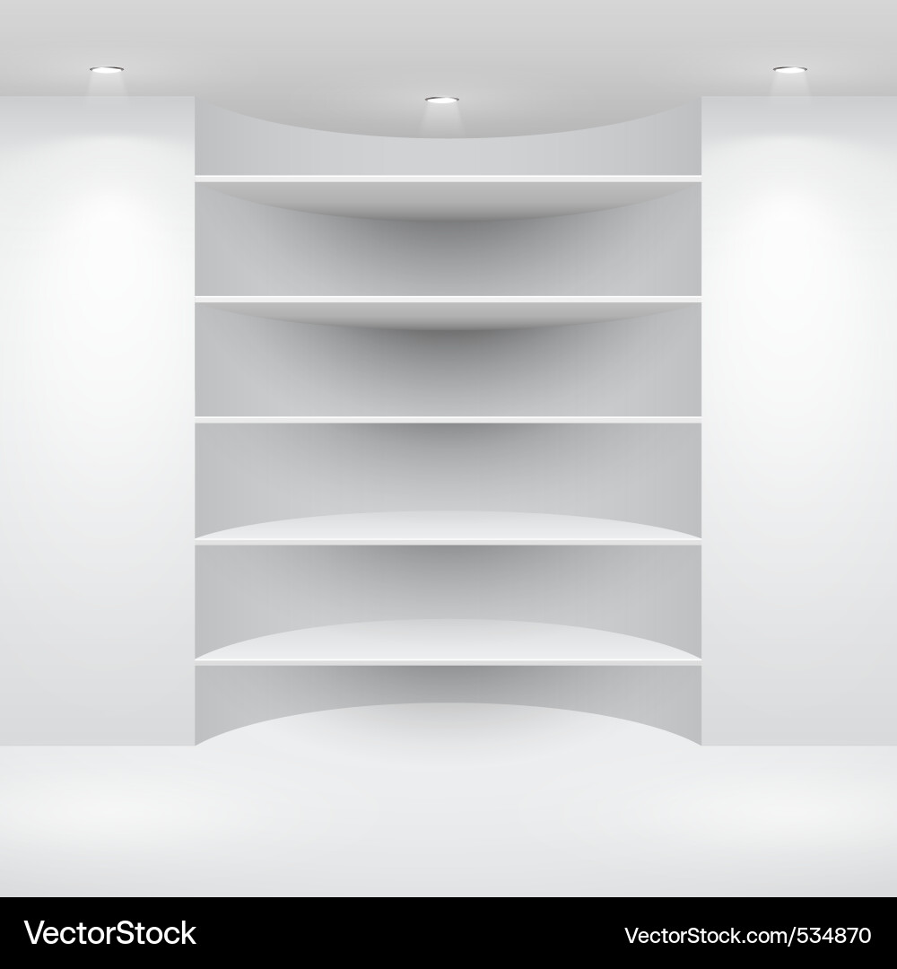 White Empty Shelf vector image