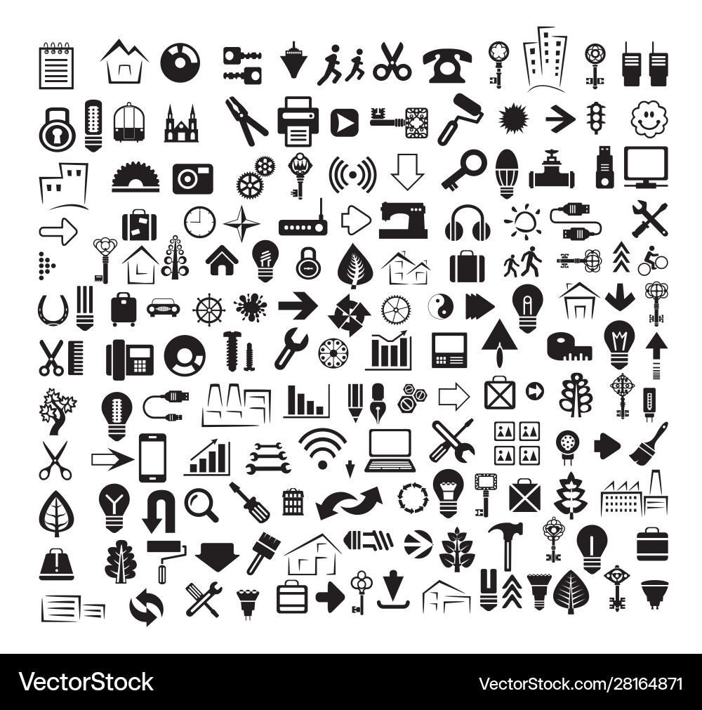 A set internet silhouette icons with different A set internet silhouette icons with different vector image