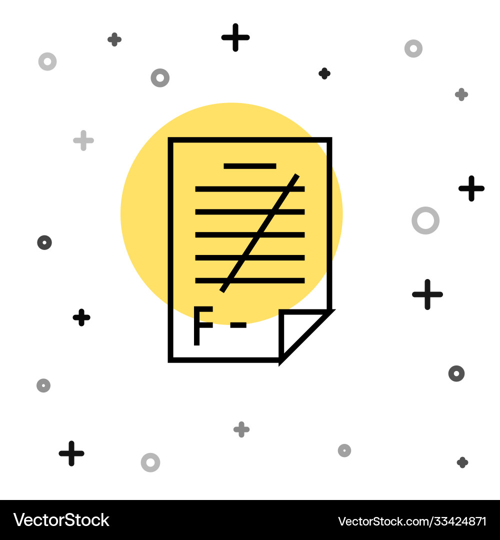 Black line exam paper with incorrect answers Black line exam paper with incorrect answers vector image