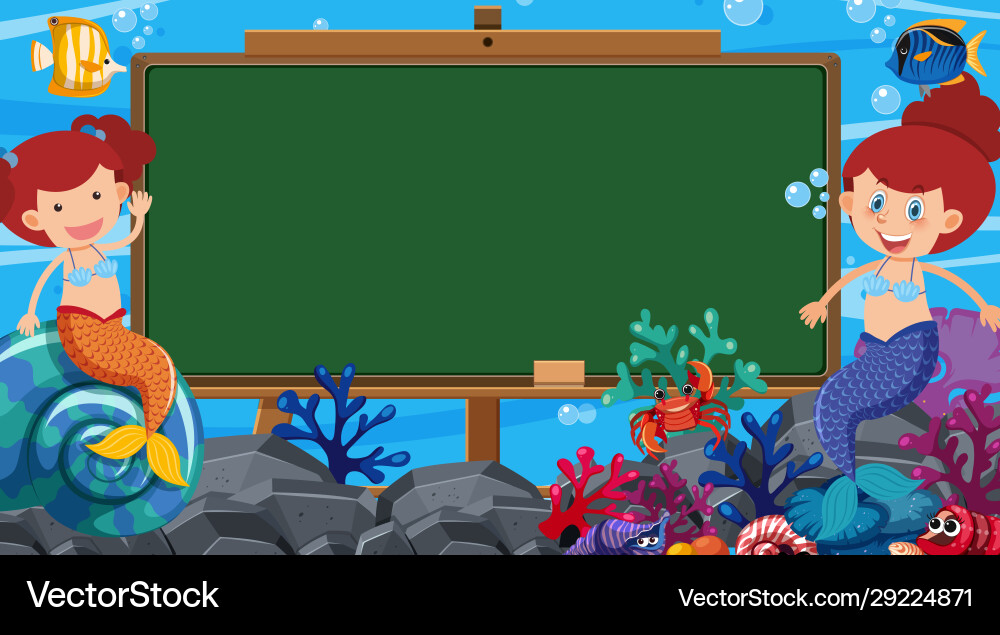 Border template with ocean theme in background Border template with ocean theme in background vector image