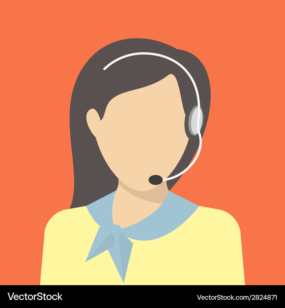 Call Centre Operator with Headset vector image