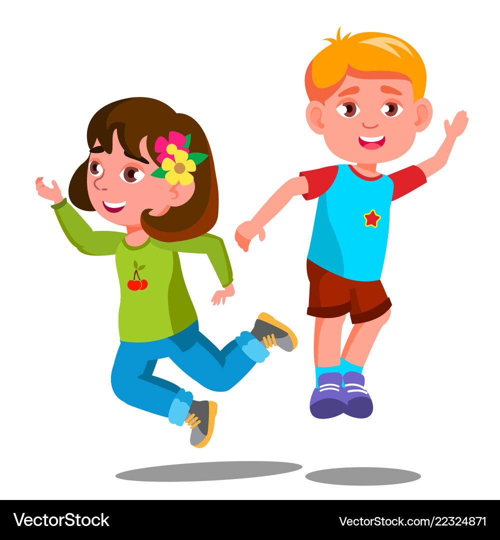 Children Jumping with Joy vector image