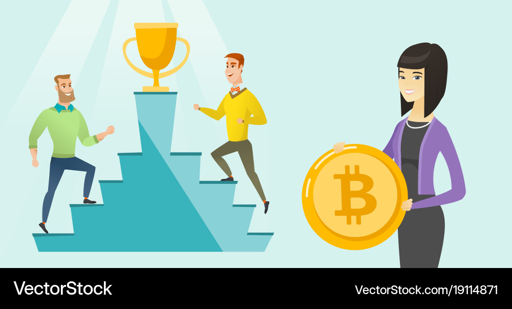 Competition between initial coin offering projects Vector Image