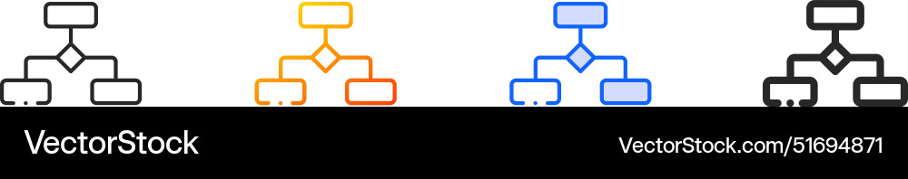 Decision tree iconthin linear gradient blue Decision tree iconthin linear gradient blue vector image