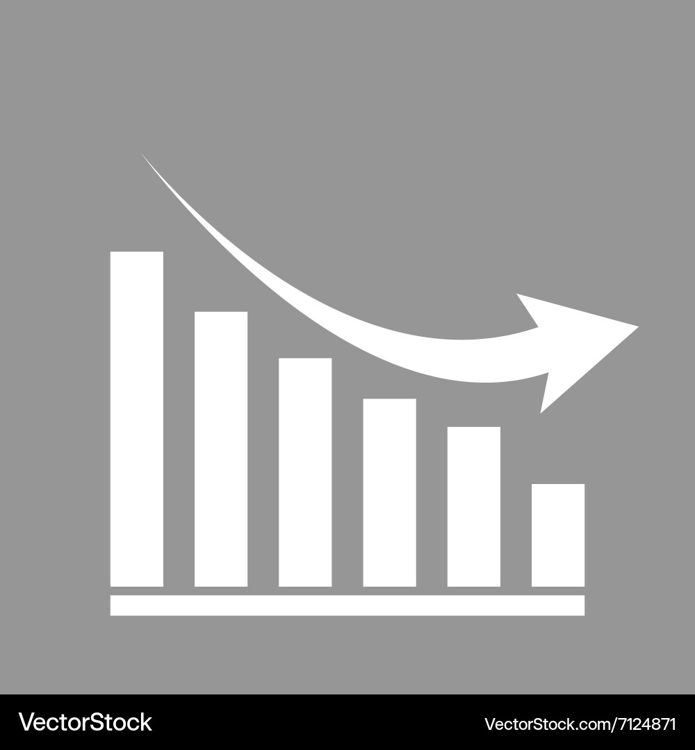 Declining graph icon vector image