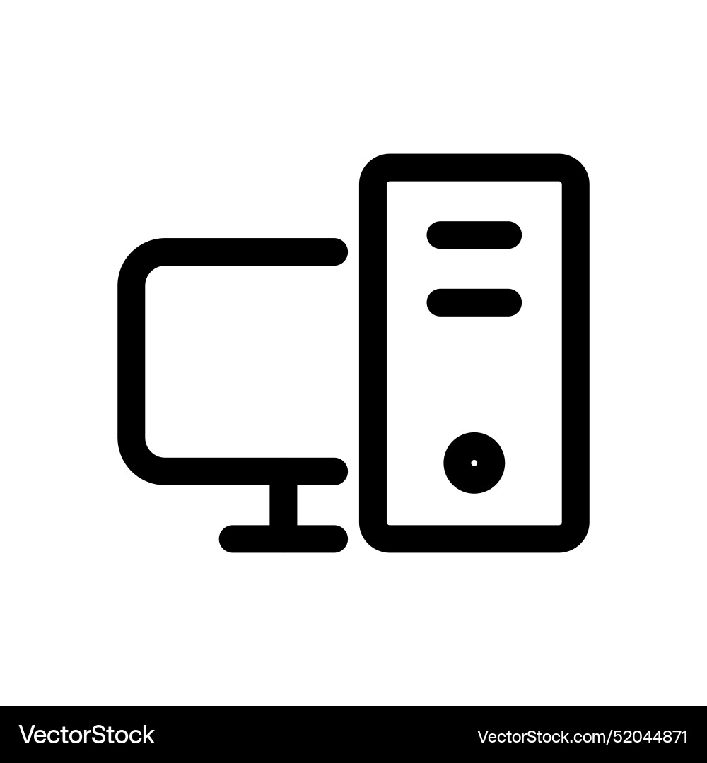 Desktop computer icon design in filled Vector Image