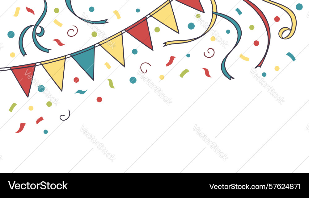 Festive party bunting flags design generative ai Vector Image