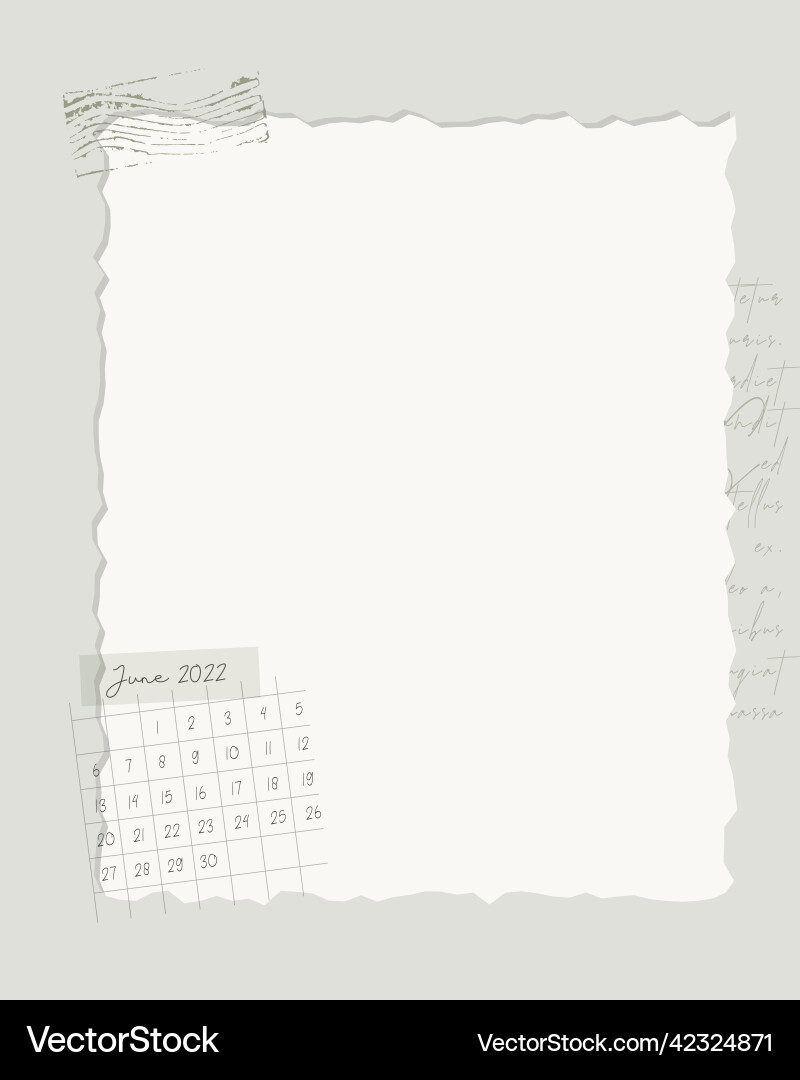 June 2022 reminder template calendar to-do list June 2022 reminder template calendar to-do list vector image