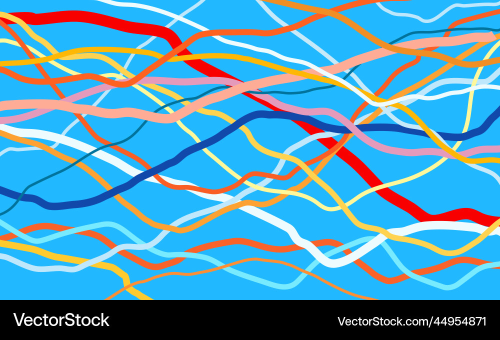 Multicolor curve lines abstract background vector image