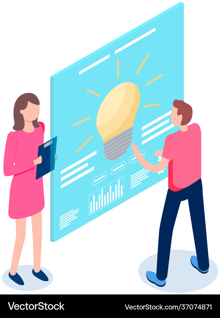 People work with data idea symbol in form People work with data idea symbol in form Vector Image