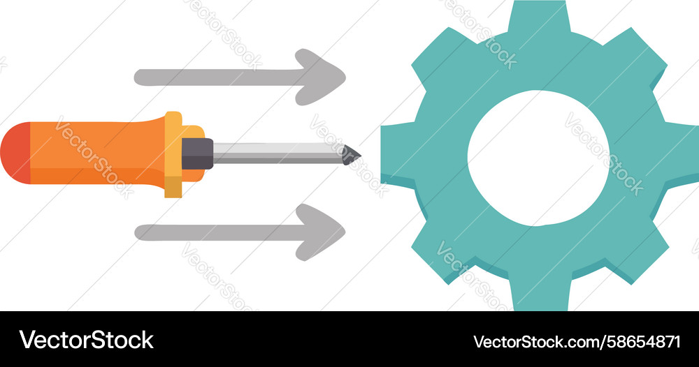 Process automation icon screwdriver with moving Vector Image