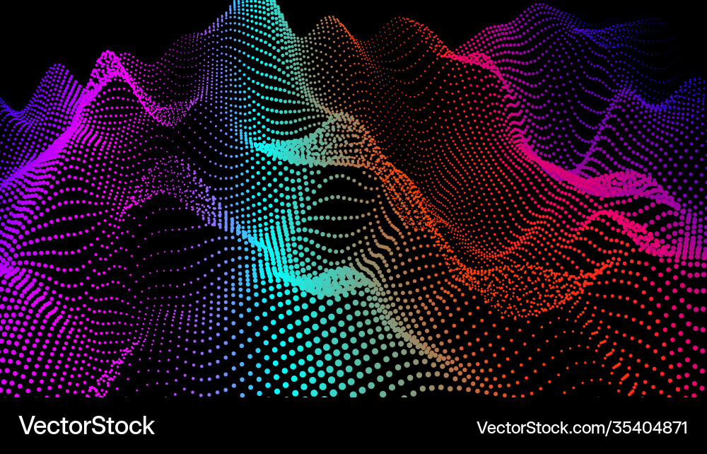 Sea waves from node hud data dots flow research vector image