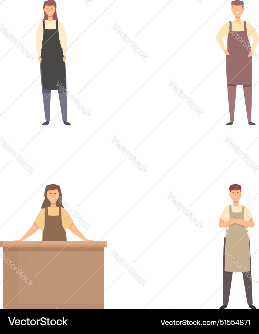 Set of cartoon characters representing various Set of cartoon characters representing various vector image