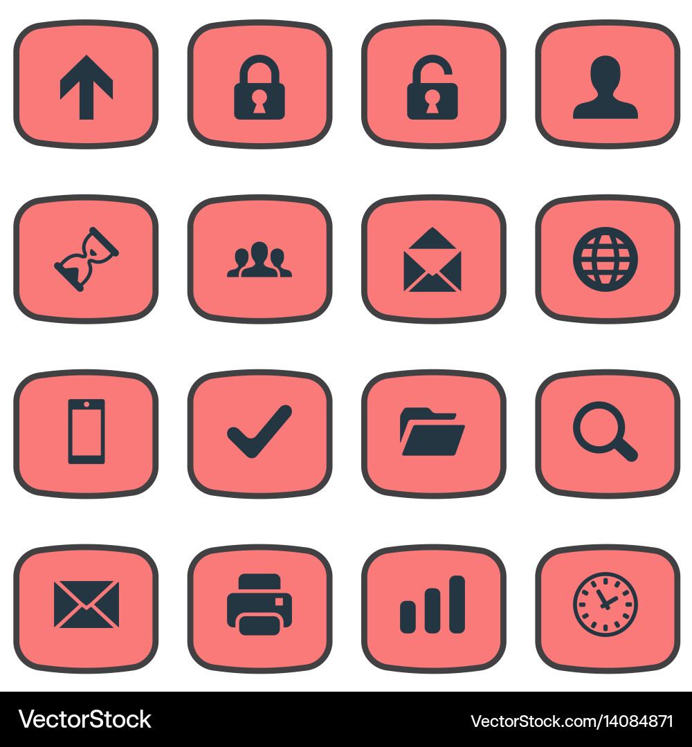 Set of simple apps icons vector image