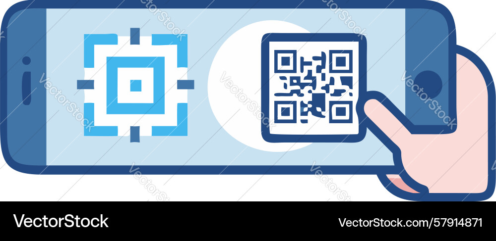 Smartphone qr code icon mobile scan functionality vector image