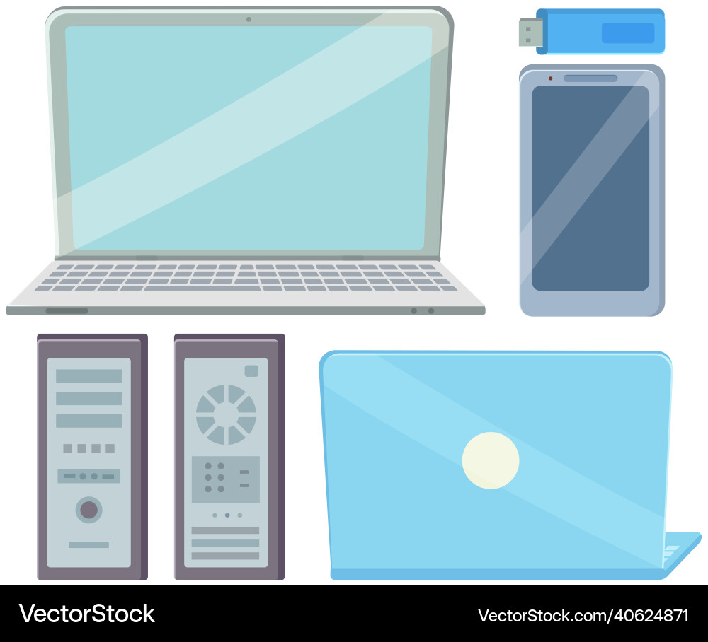 Smartphone tablet computer monitor usb flash Smartphone tablet computer monitor usb flash vector image