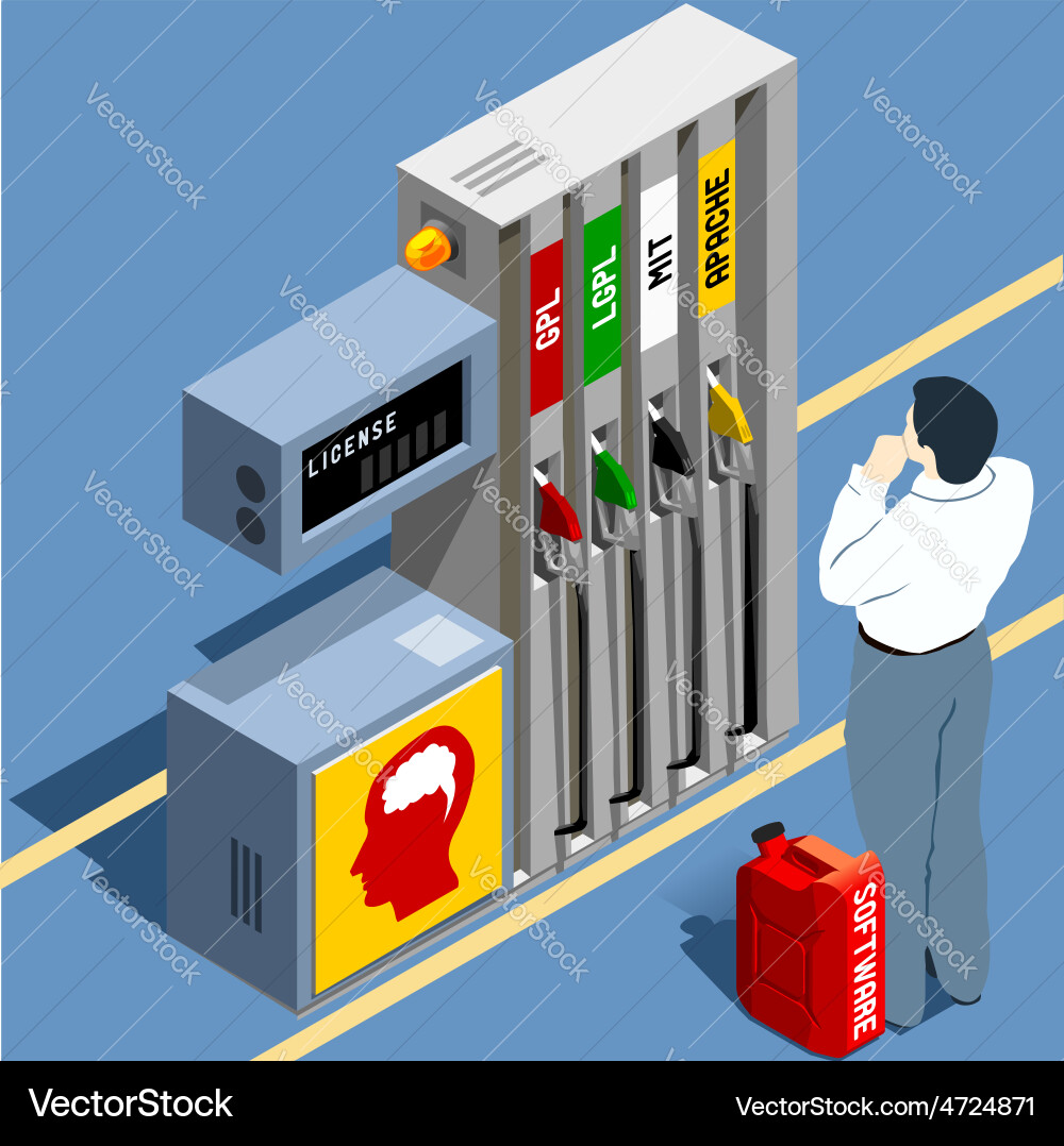 Software open source license vector image