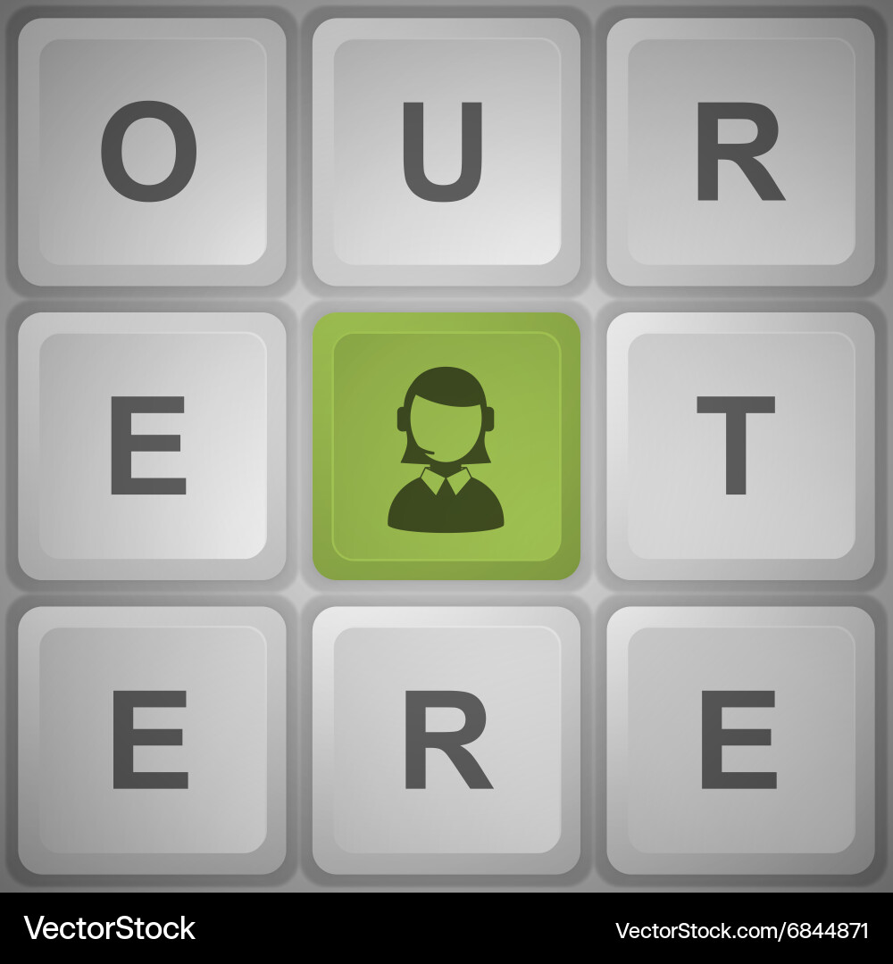 Support button on the keyboard vector image
