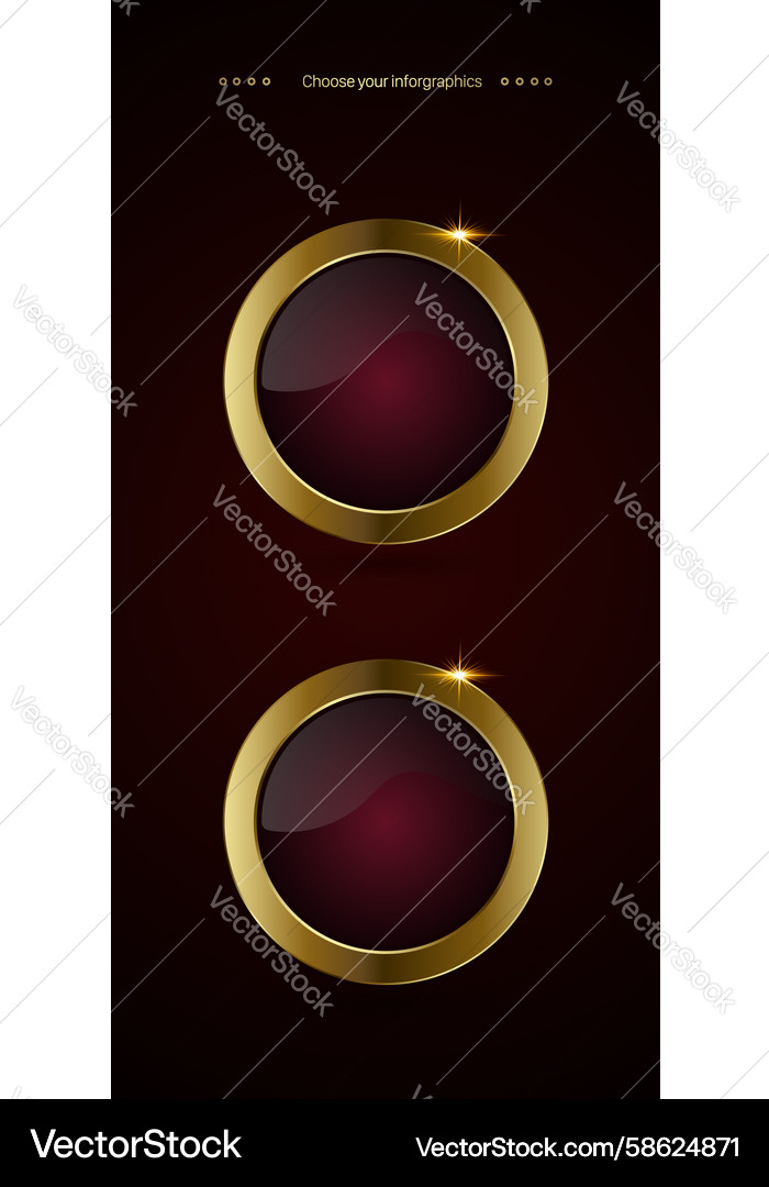 Two red luxury circular buttons design featuring Vector Image