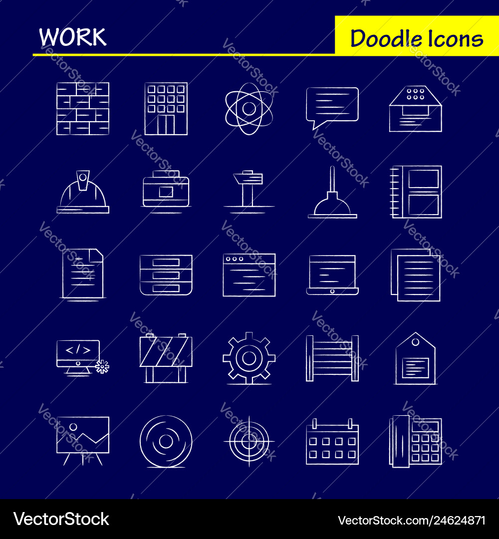 Work hand drawn icon for web print and mobile vector image