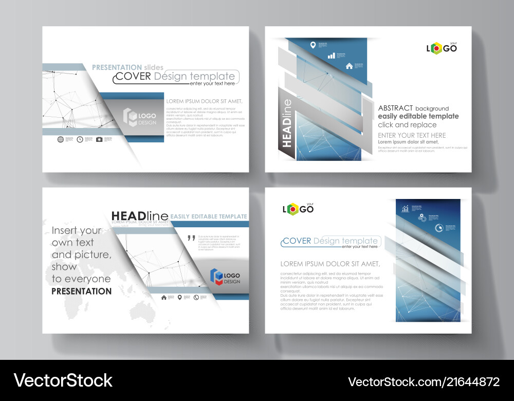 Abstract Business Templates - Blue Slides Vector Image