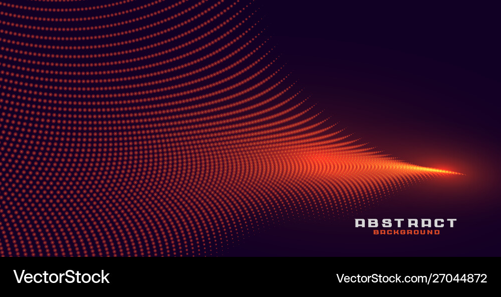 Abstract Orange Particle Wave Background Vector Image