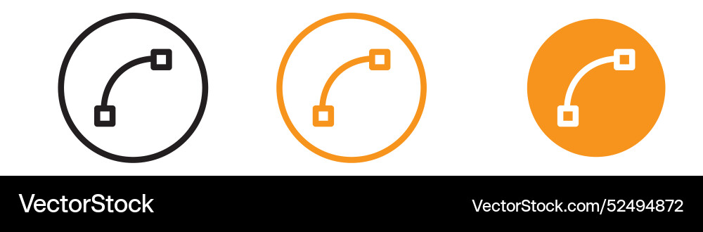 Bezier curve icon set mathematical and graphic Vector Image
