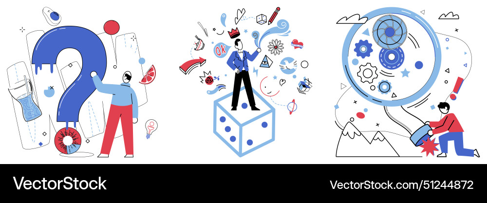 Brainstorming session uniqueness is signature vector image