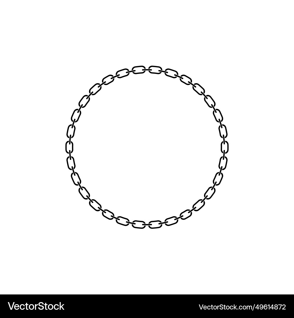 Chain frame round shape metal links repeat Chain frame round shape metal links repeat vector image