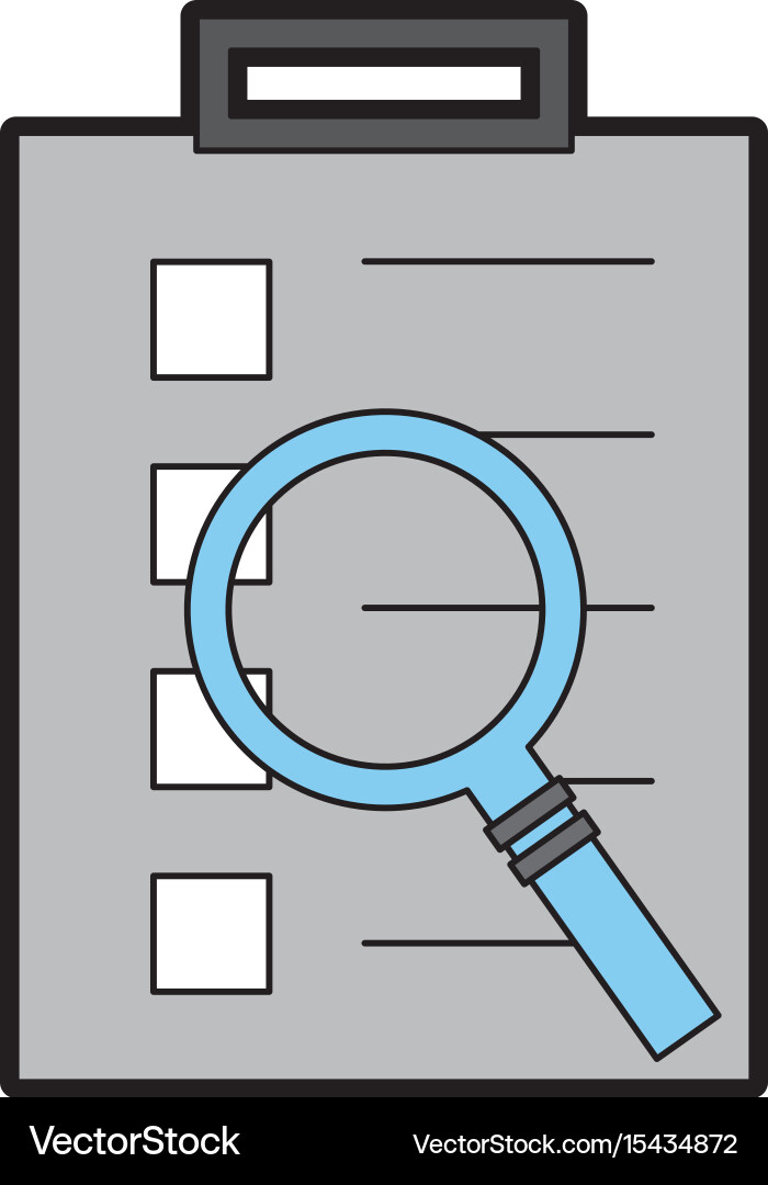 Checklist order delivery service with magnifying Vector Image