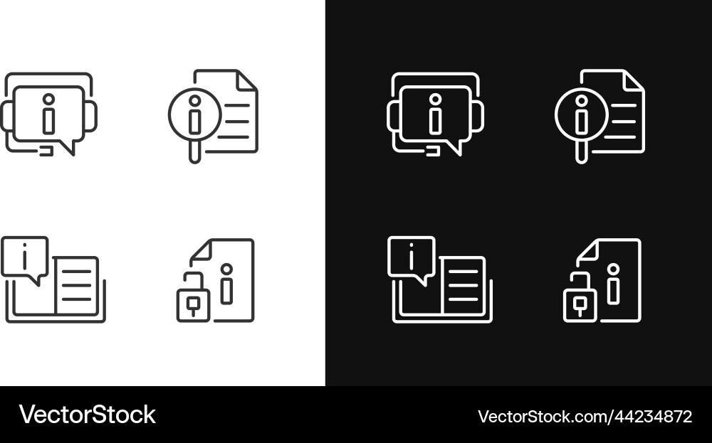 Client information support pixel perfect linear Client information support pixel perfect linear Vector Image