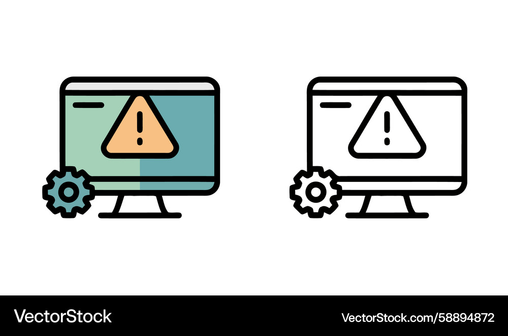 Computer Error Icon Set Vector Image